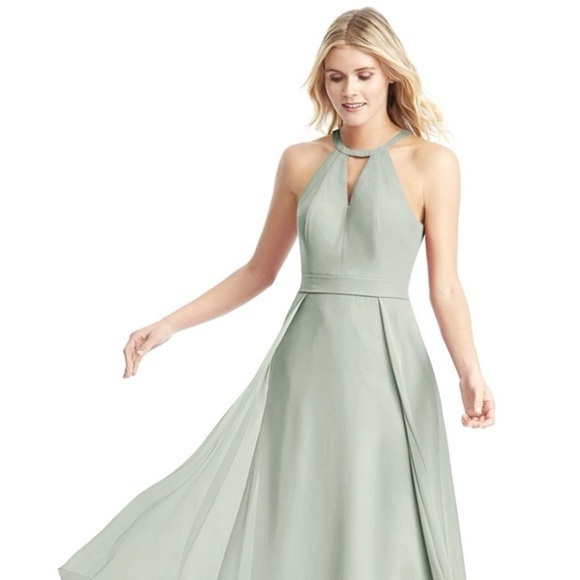 Azazie “Melody” Bridesmaid Light Green Maxi Sleeveless Dress size 0 - Picture 1 of 8